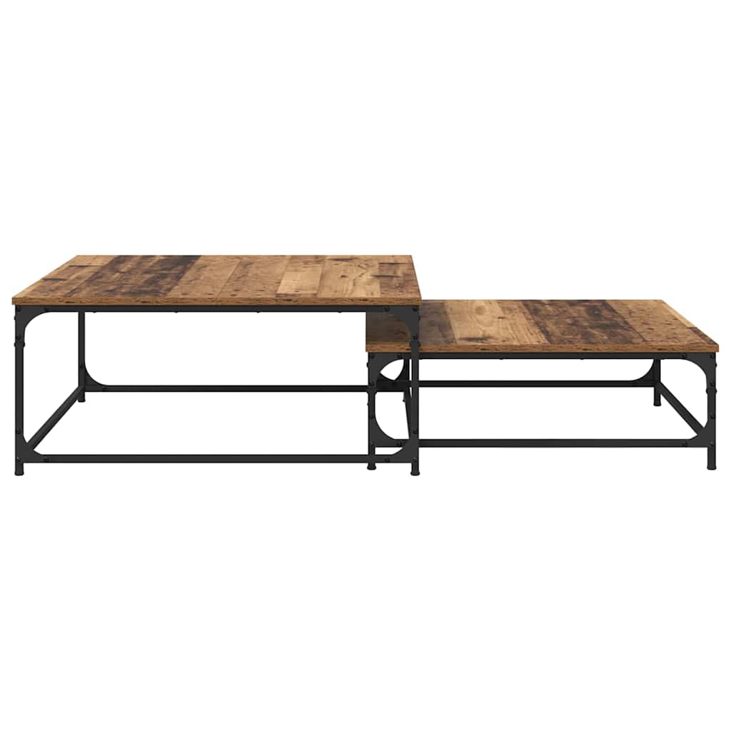 vidaXL Stolik kawowy 2 pcs Stare drewno Materiał drewnopochodny