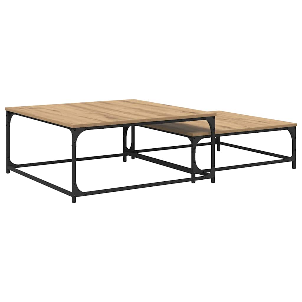 vidaXL Stolik kawowy 2 pcs Dąb rzemieślniczy Materiał drewnopochodny