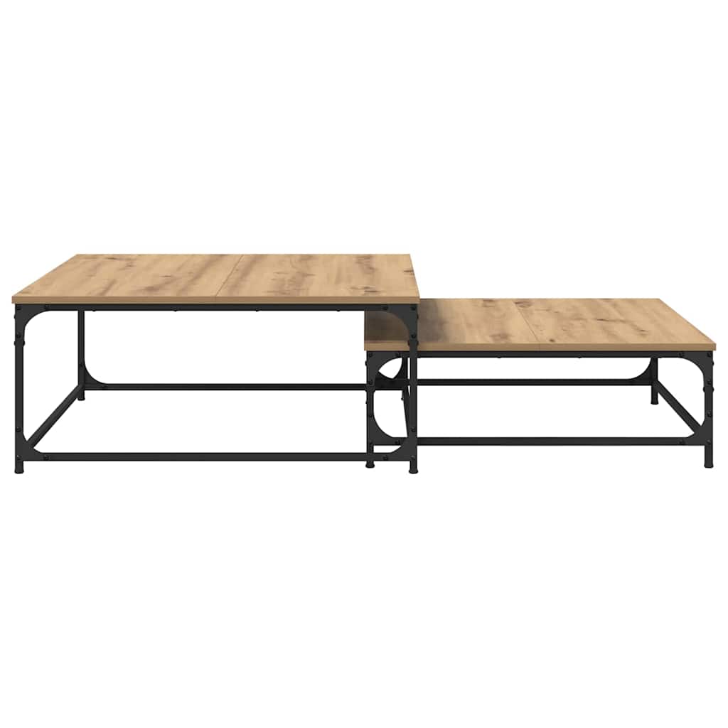 vidaXL Stolik kawowy 2 pcs Dąb rzemieślniczy Materiał drewnopochodny