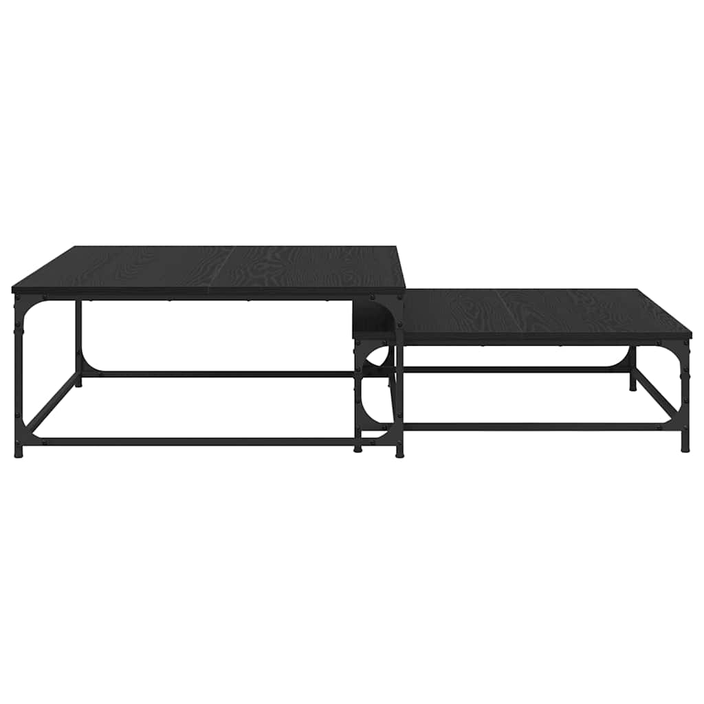 vidaXL Stolik kawowy 2 pcs Czarny Dąb Materiał drewnopochodny
