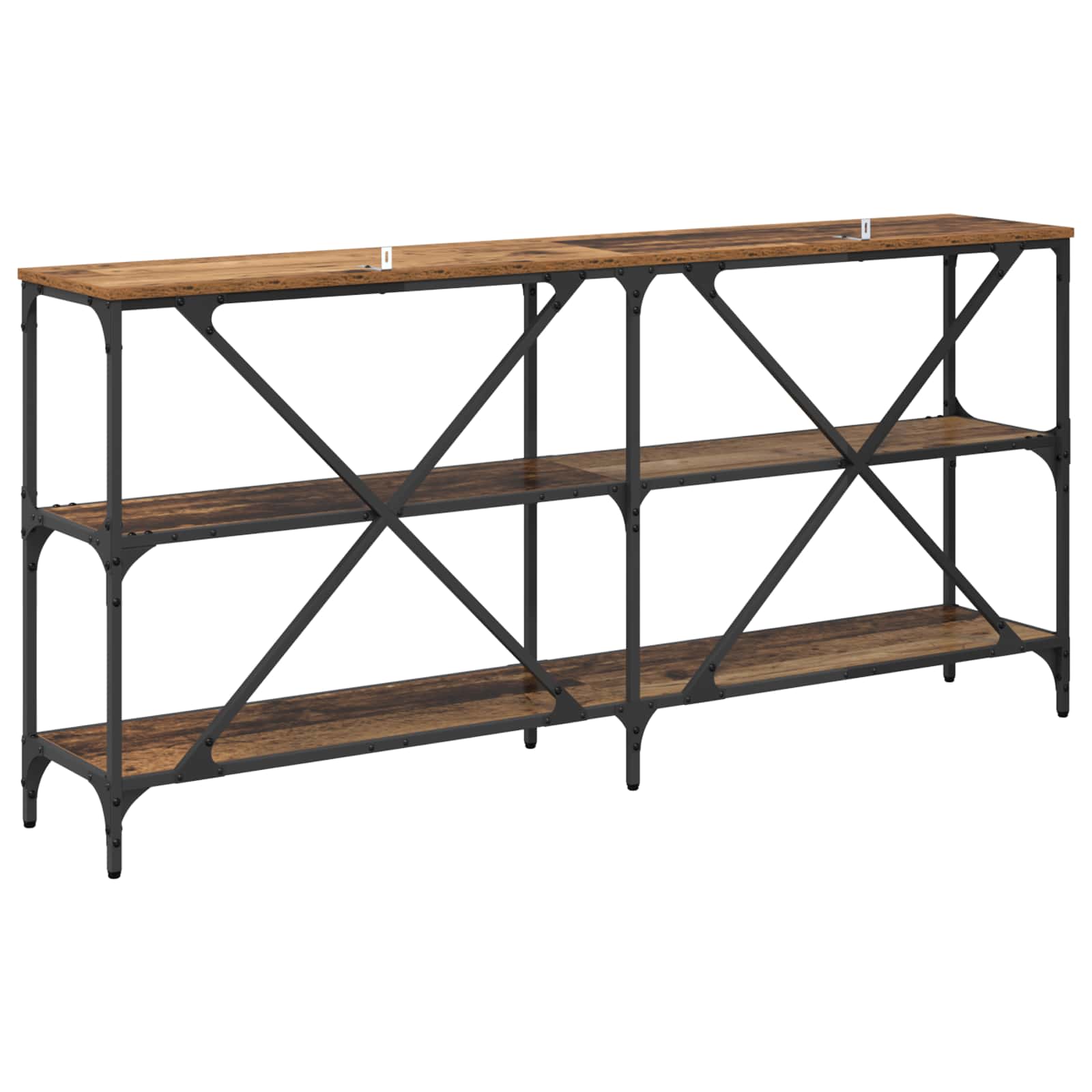 vidaXL Konsola Stare drewno 160 x 30 x 75 cm Materiał drewnopochodny