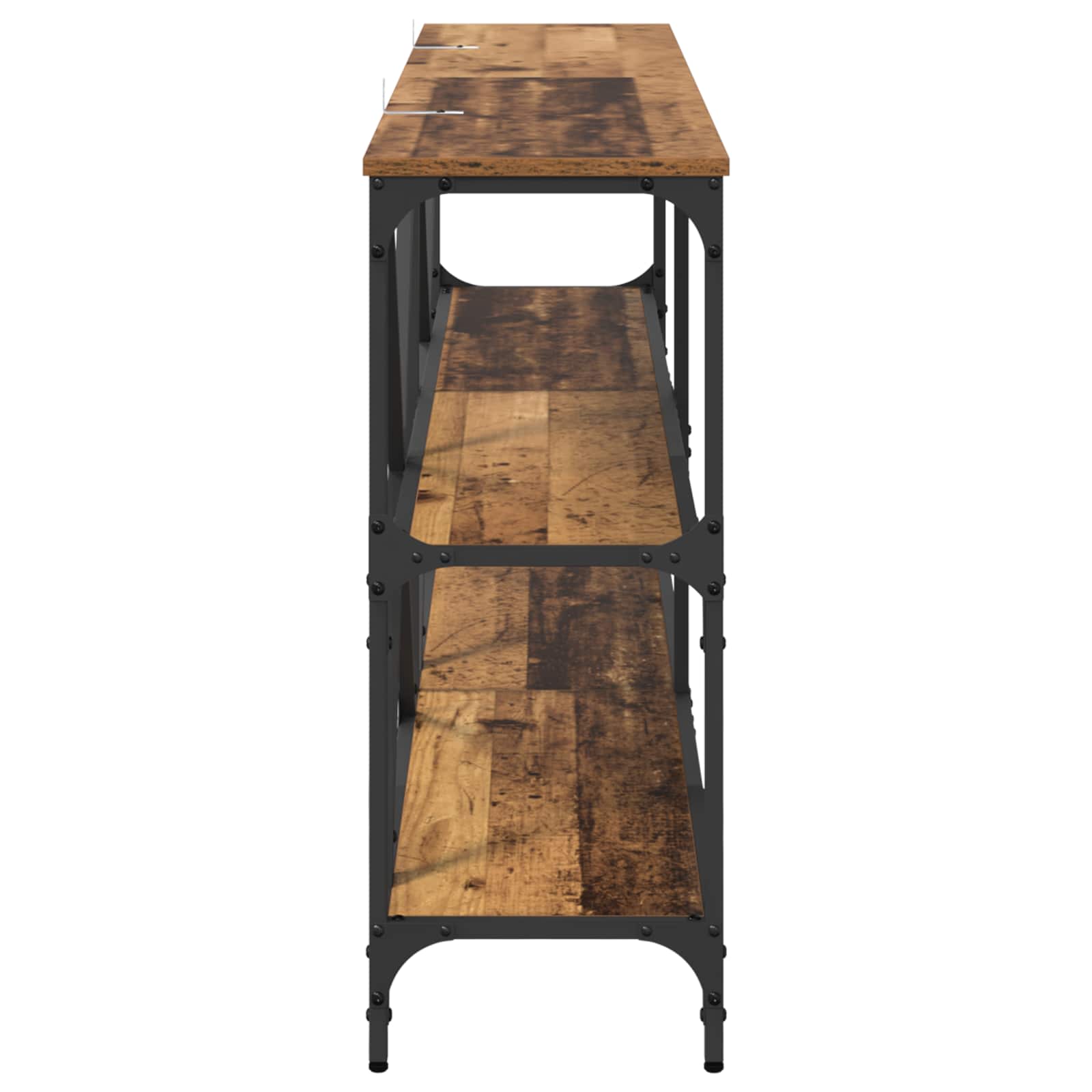 vidaXL Konsola Stare drewno 160 x 30 x 75 cm Materiał drewnopochodny