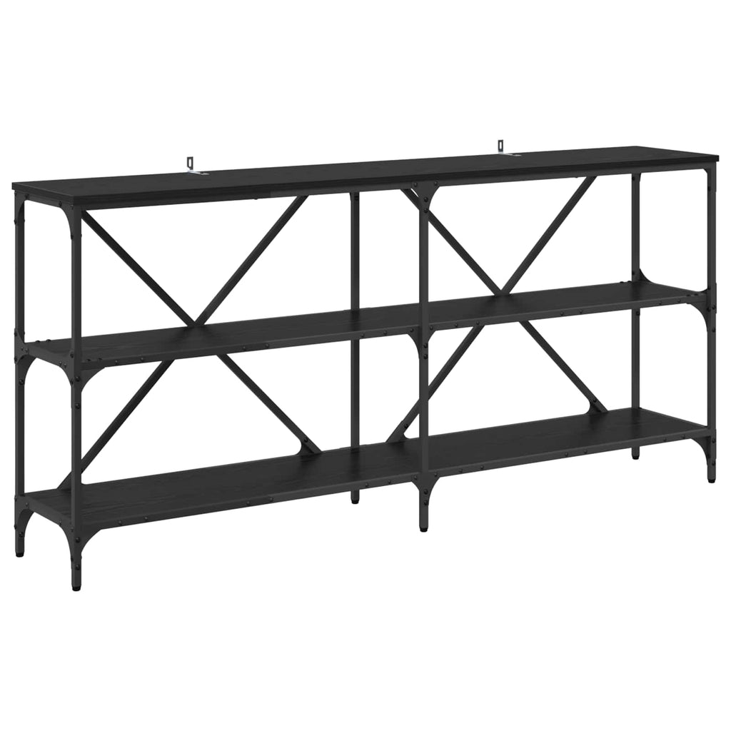 vidaXL Konsola Czarny Dąb 160 x 30 x 75 cm Materiał drewnopochodny