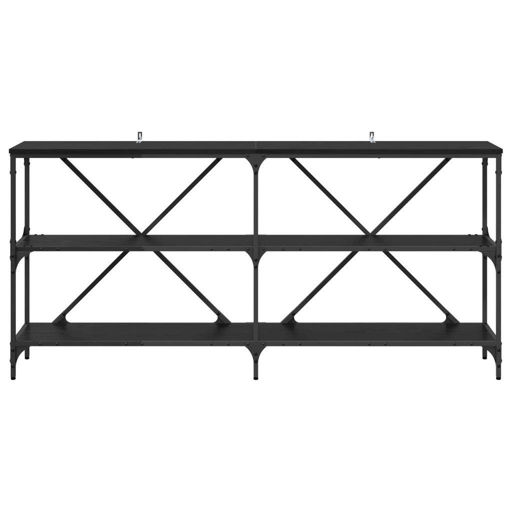 vidaXL Konsola Czarny Dąb 160 x 30 x 75 cm Materiał drewnopochodny