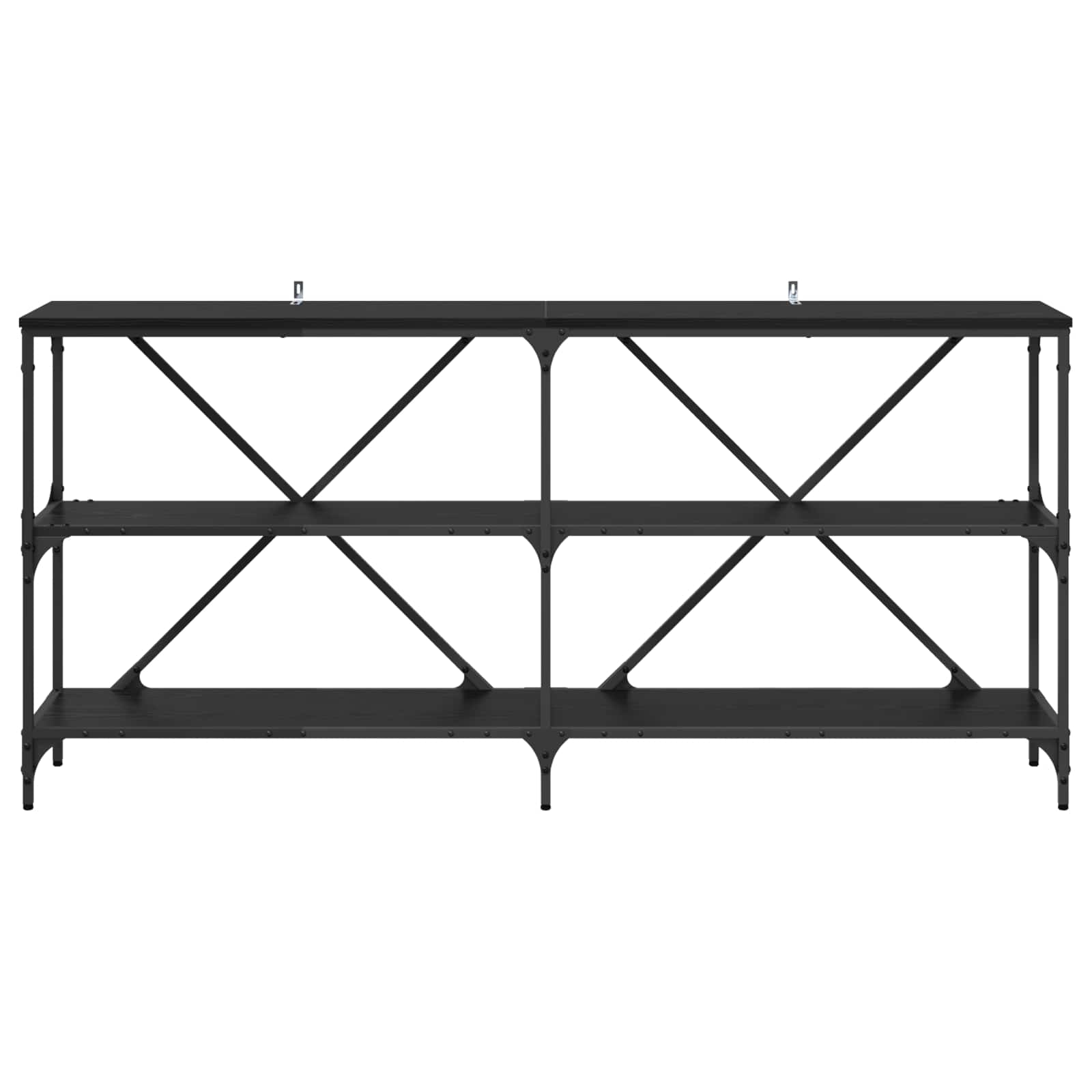 vidaXL Konsola Czarny Dąb 160 x 30 x 75 cm Materiał drewnopochodny