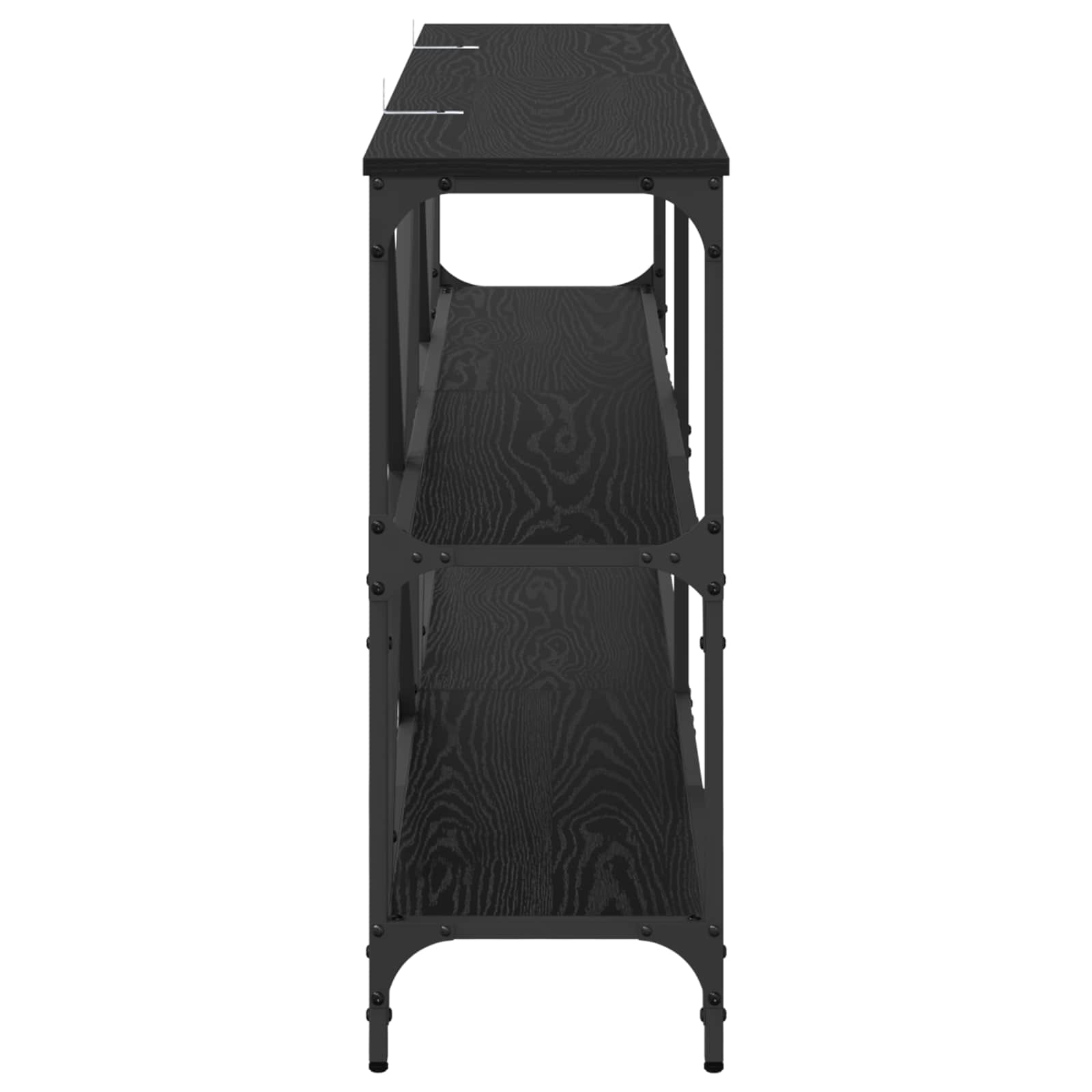 vidaXL Konsola Czarny Dąb 160 x 30 x 75 cm Materiał drewnopochodny