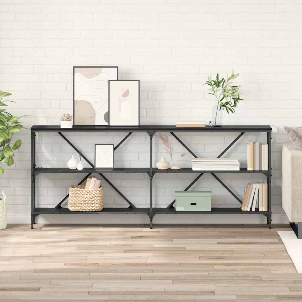 vidaXL Konsola Czarny Dąb 180 x 30 x 75 cm Materiał drewnopochodny