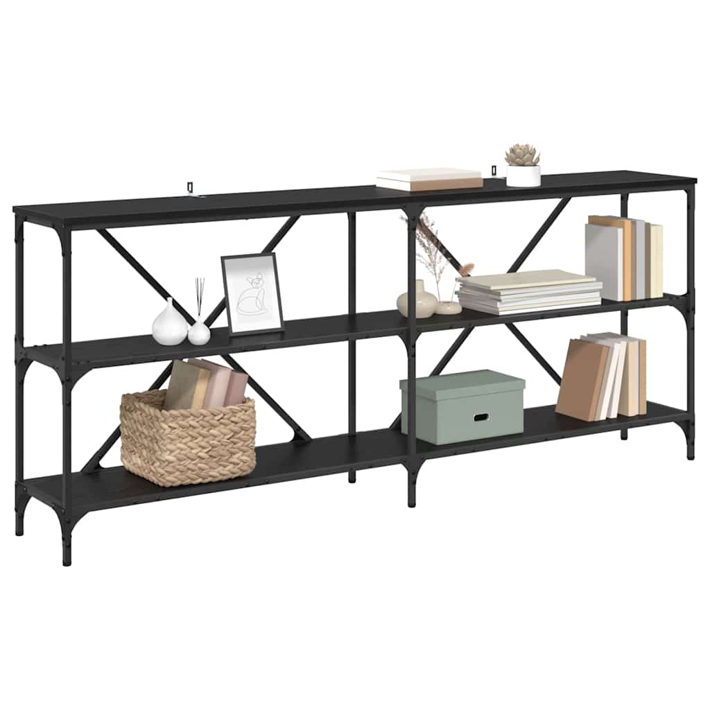 vidaXL Konsola Czarny Dąb 180 x 30 x 75 cm Materiał drewnopochodny