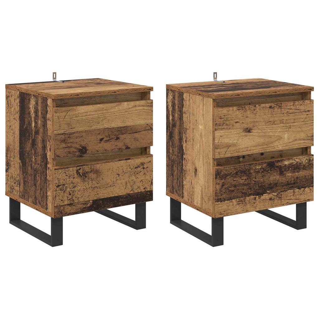 vidaXL Szafka Nocna z szufladą 2 pcs Stare drewno 40 x 35 x 50 cm