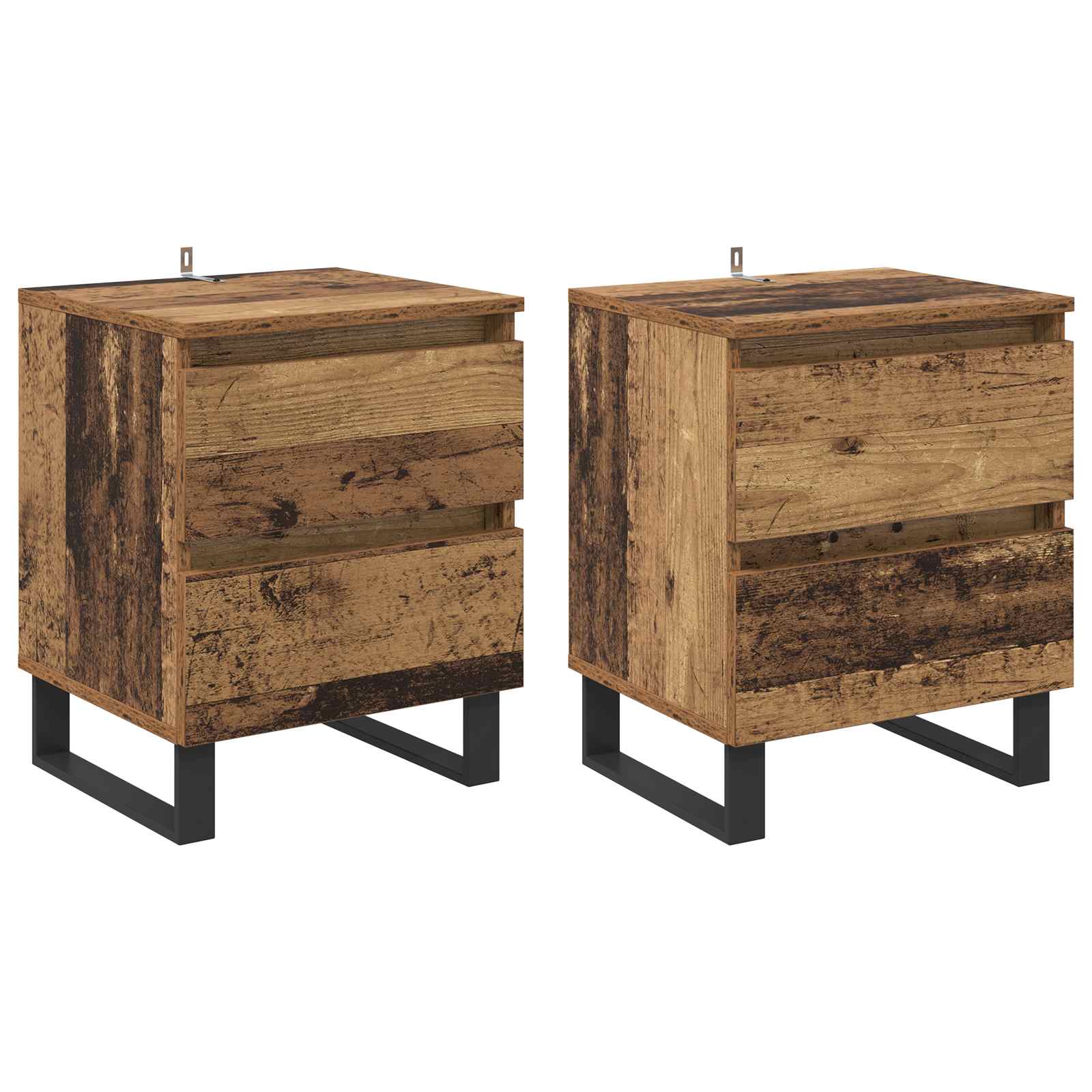 vidaXL Szafka Nocna z szufladą 2 pcs Stare drewno 40 x 35 x 50 cm