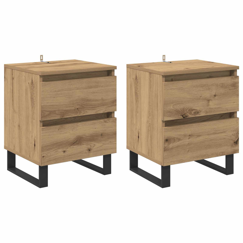 vidaXL Szafka Nocna z szufladą 2 pcs Dąb rzemieślniczy 40 x 35 x 50 cm