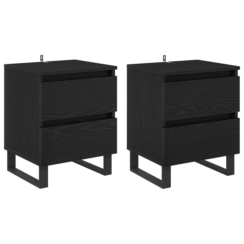 vidaXL Szafka Nocna z szufladą 2 pcs Czarny Dąb 40 x 35 x 50 cm