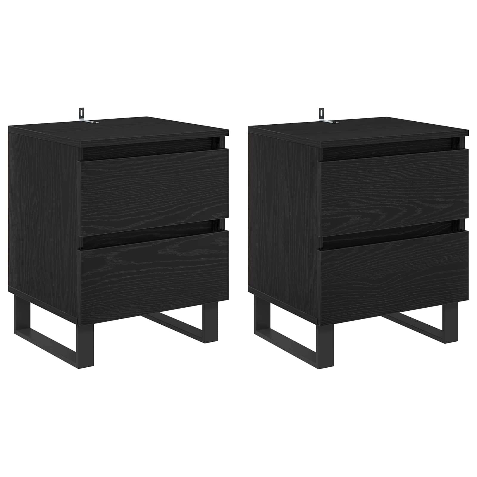 vidaXL Szafka Nocna z szufladą 2 pcs Czarny Dąb 40 x 35 x 50 cm
