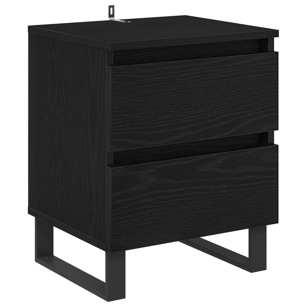 vidaXL Szafka Nocna z szufladą 2 pcs Czarny Dąb 40 x 35 x 50 cm