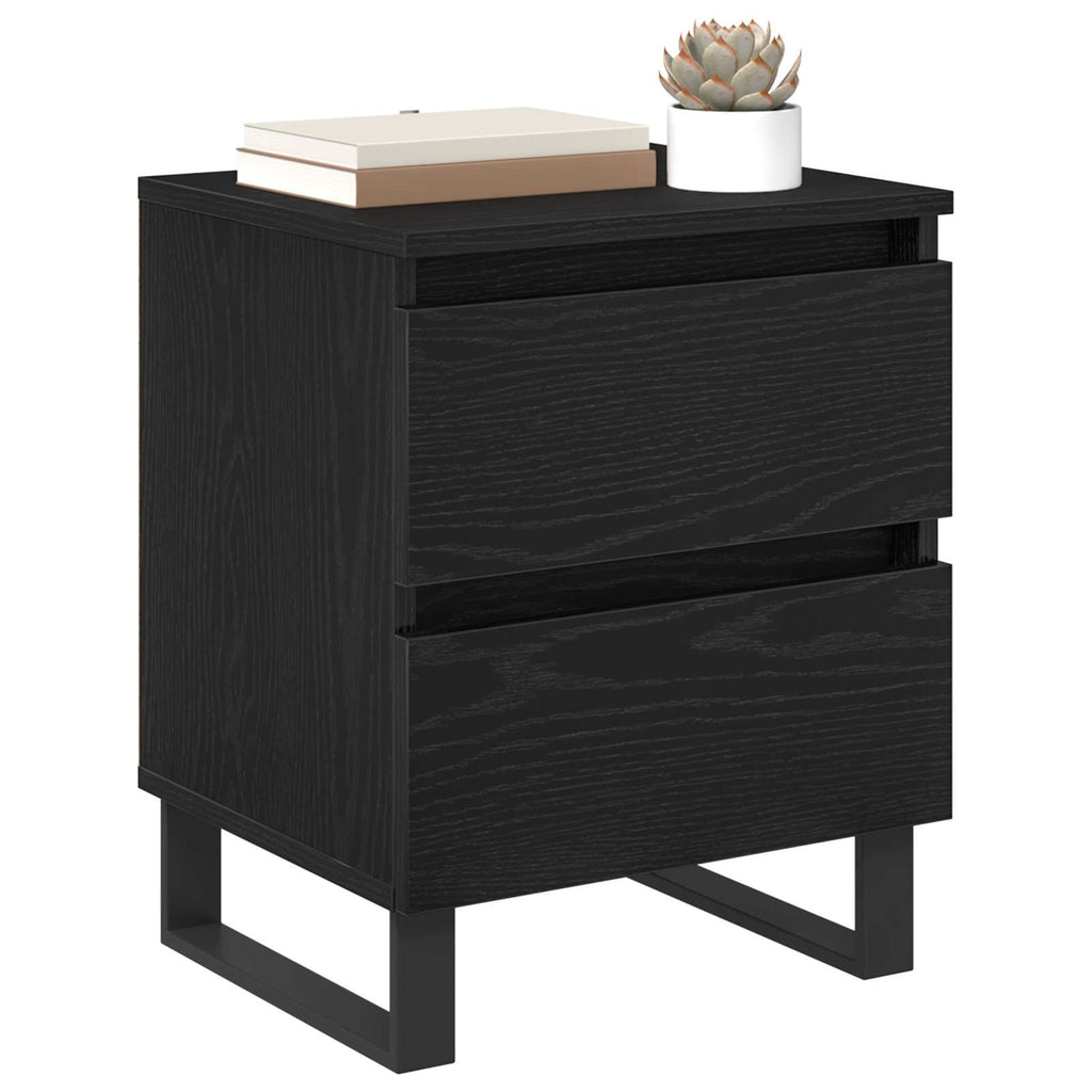 vidaXL Szafka Nocna z szufladą 2 pcs Czarny Dąb 40 x 35 x 50 cm