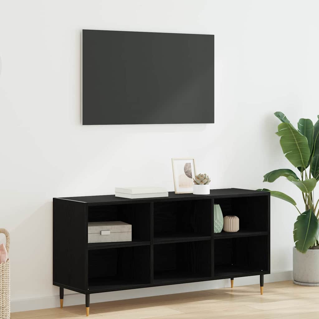 vidaXL Szafka pod telewizor Czarny Dąb 103,5 x 30 x 50 cm