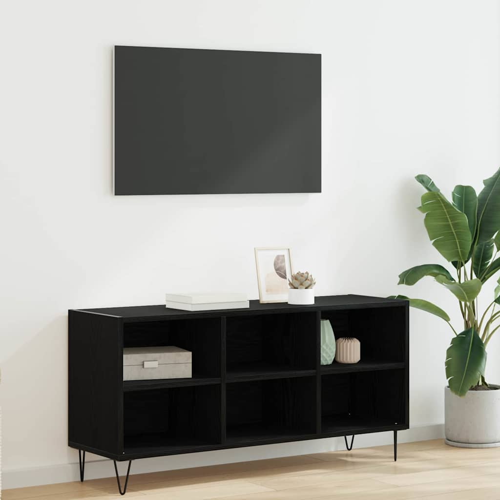 vidaXL Szafka pod telewizor Czarny Dąb 103,5 x 30 x 50 cm