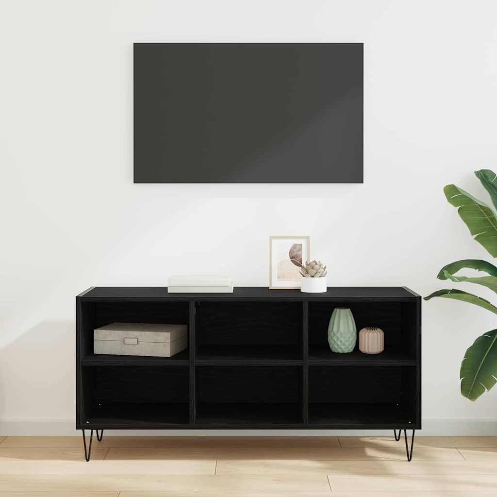vidaXL Szafka pod telewizor Czarny Dąb 103,5 x 30 x 50 cm