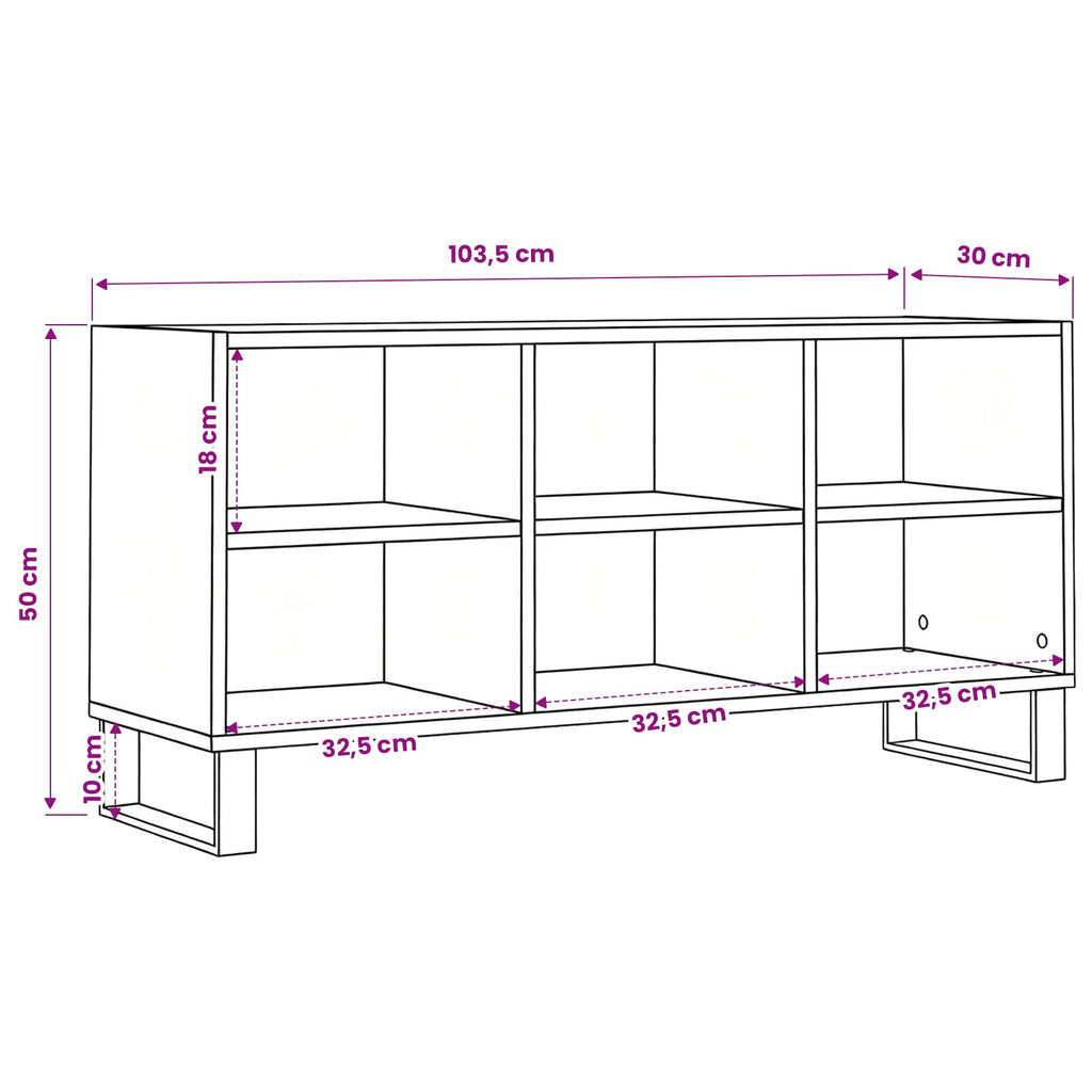 vidaXL Szafka pod telewizor Stare drewno 103,5 x 30 x 50 cm