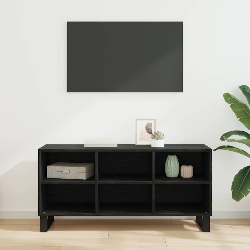 vidaXL Szafka pod telewizor 103,5 x 30 x 50 cm Czarny Dąb