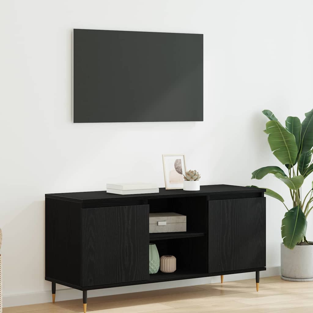 vidaXL Szafka pod telewizor Czarny Dąb 104 x 35 x 50 cm