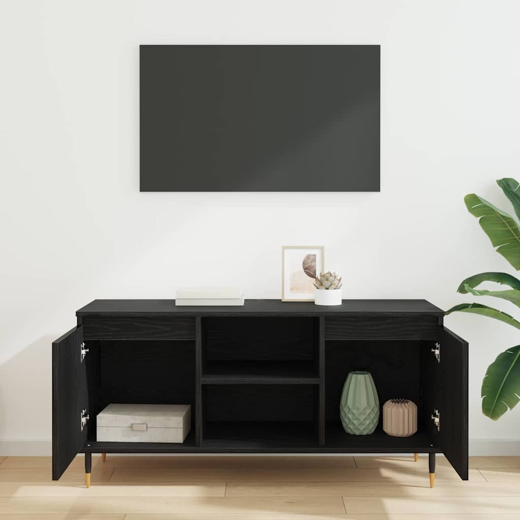 vidaXL Szafka pod telewizor Czarny Dąb 104 x 35 x 50 cm