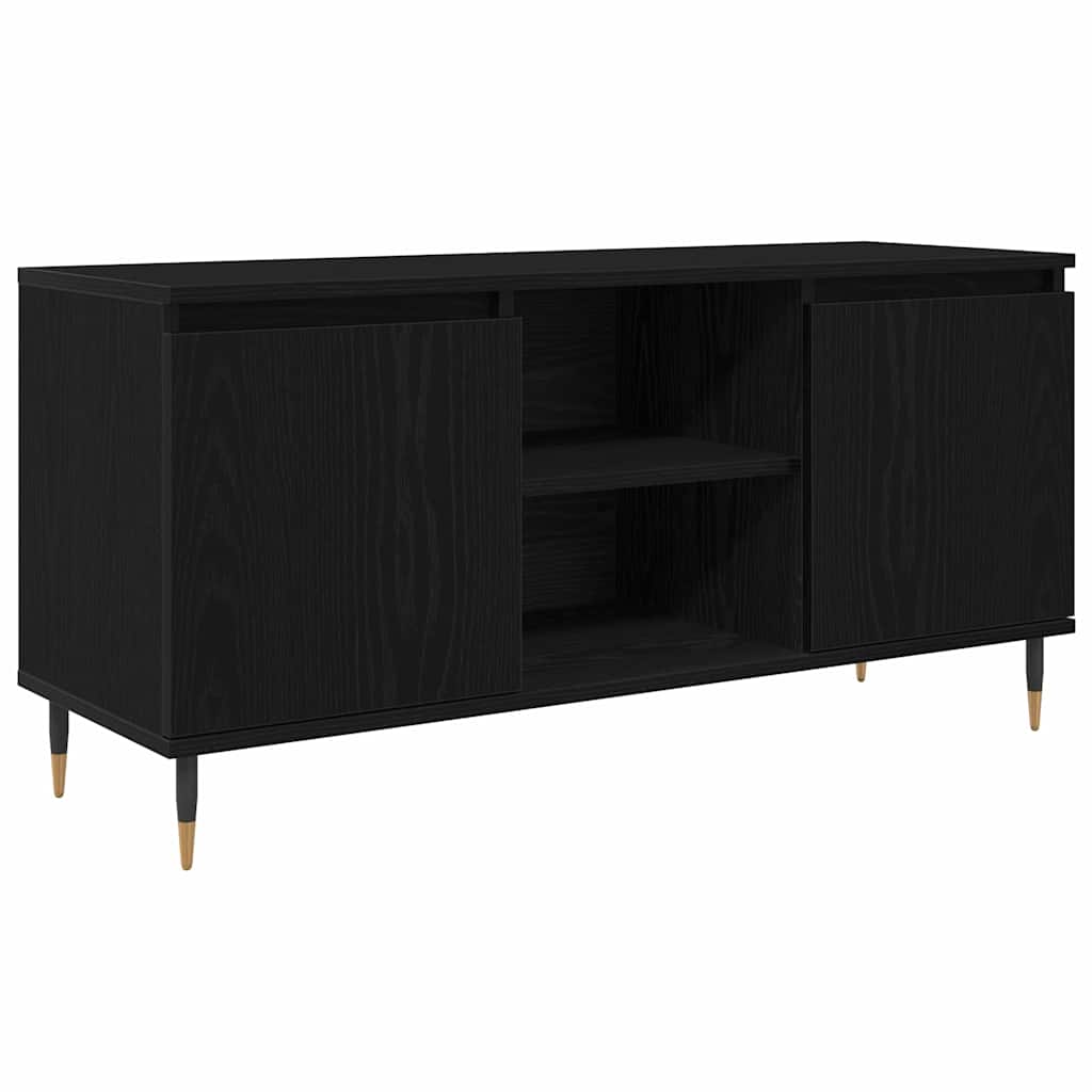 vidaXL Szafka pod telewizor Czarny Dąb 104 x 35 x 50 cm