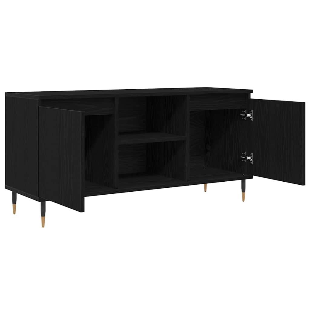vidaXL Szafka pod telewizor Czarny Dąb 104 x 35 x 50 cm