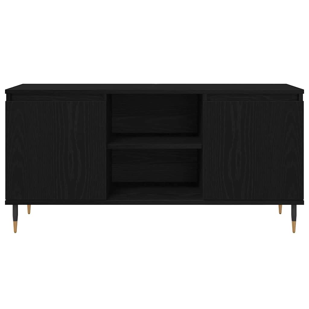 vidaXL Szafka pod telewizor Czarny Dąb 104 x 35 x 50 cm