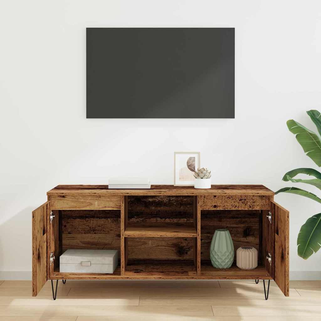 vidaXL Szafka pod telewizor Stare drewno 104 x 35 x 50 cm