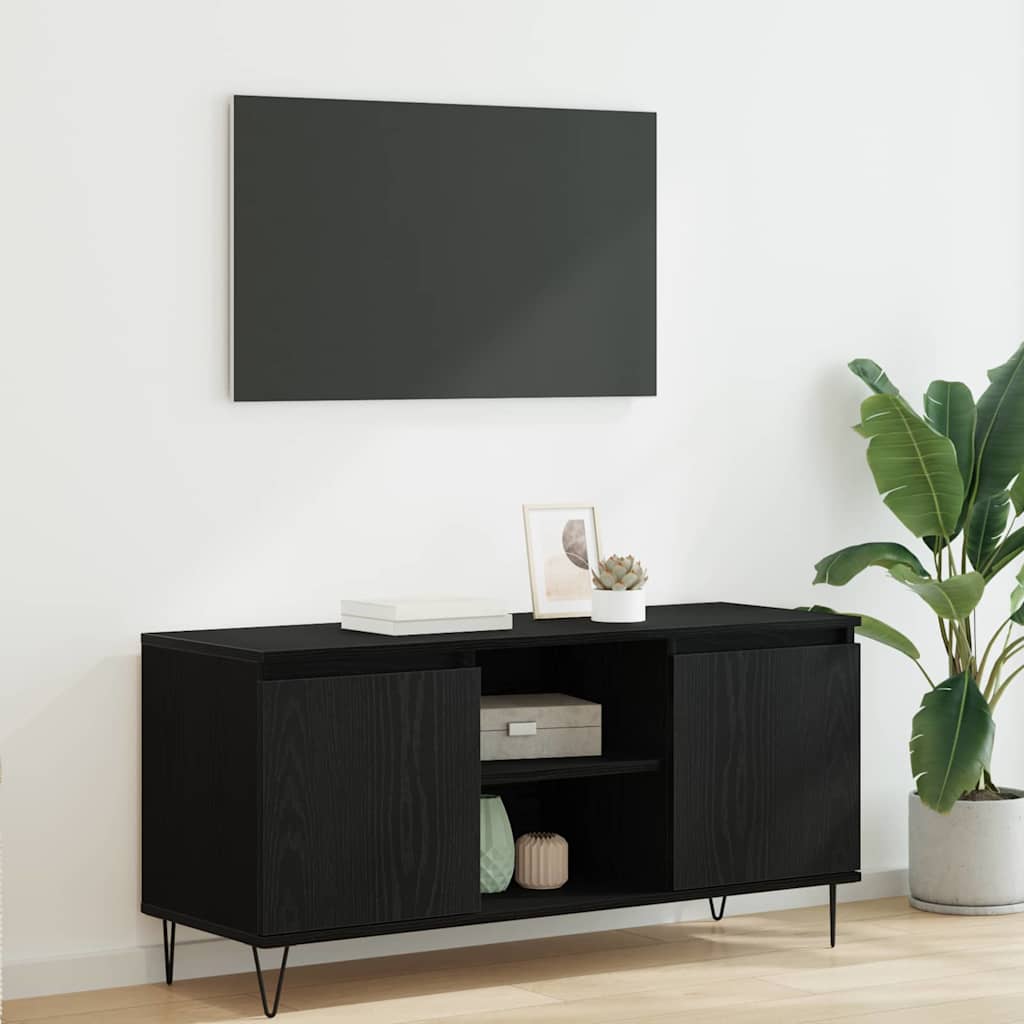 vidaXL Szafka pod telewizor Czarny Dąb 104 x 35 x 50 cm