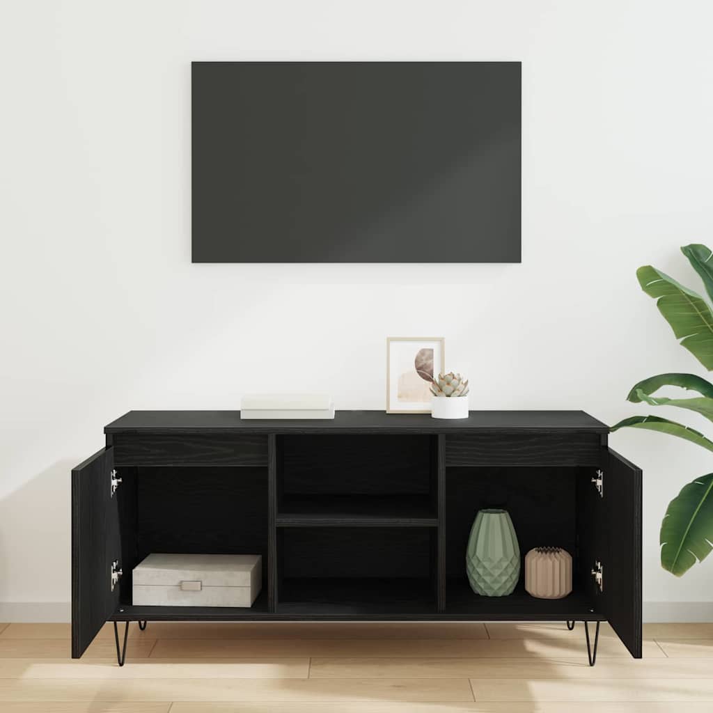 vidaXL Szafka pod telewizor Czarny Dąb 104 x 35 x 50 cm