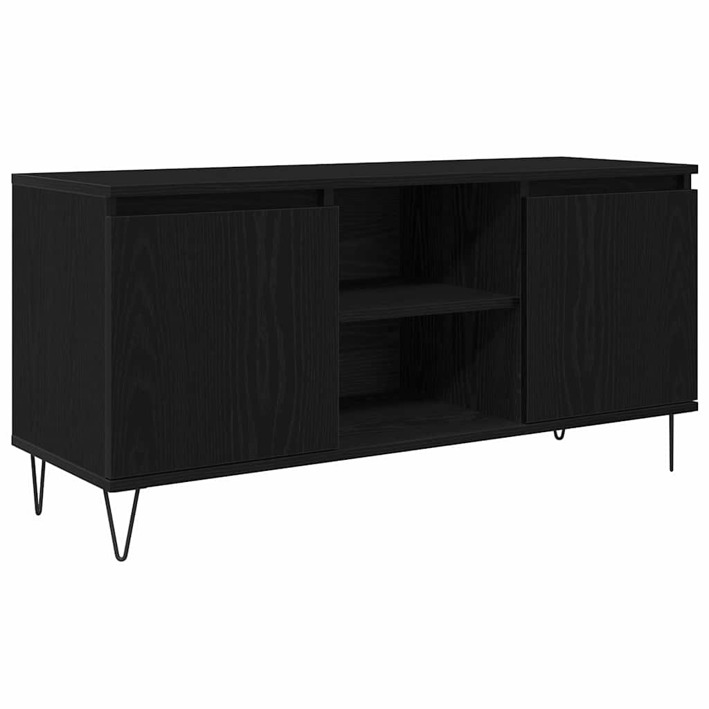 vidaXL Szafka pod telewizor Czarny Dąb 104 x 35 x 50 cm