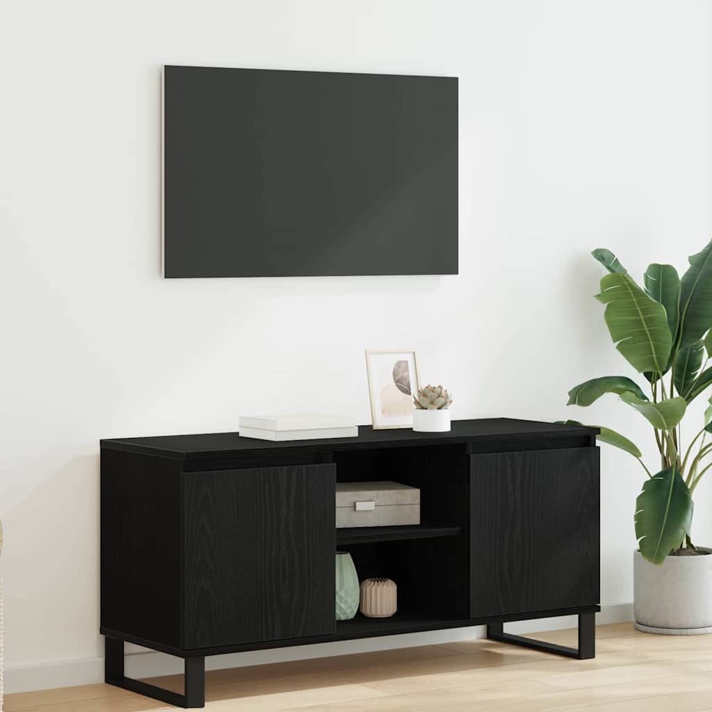 vidaXL Szafka pod telewizor Czarny Dąb 104 x 35 x 50 cm