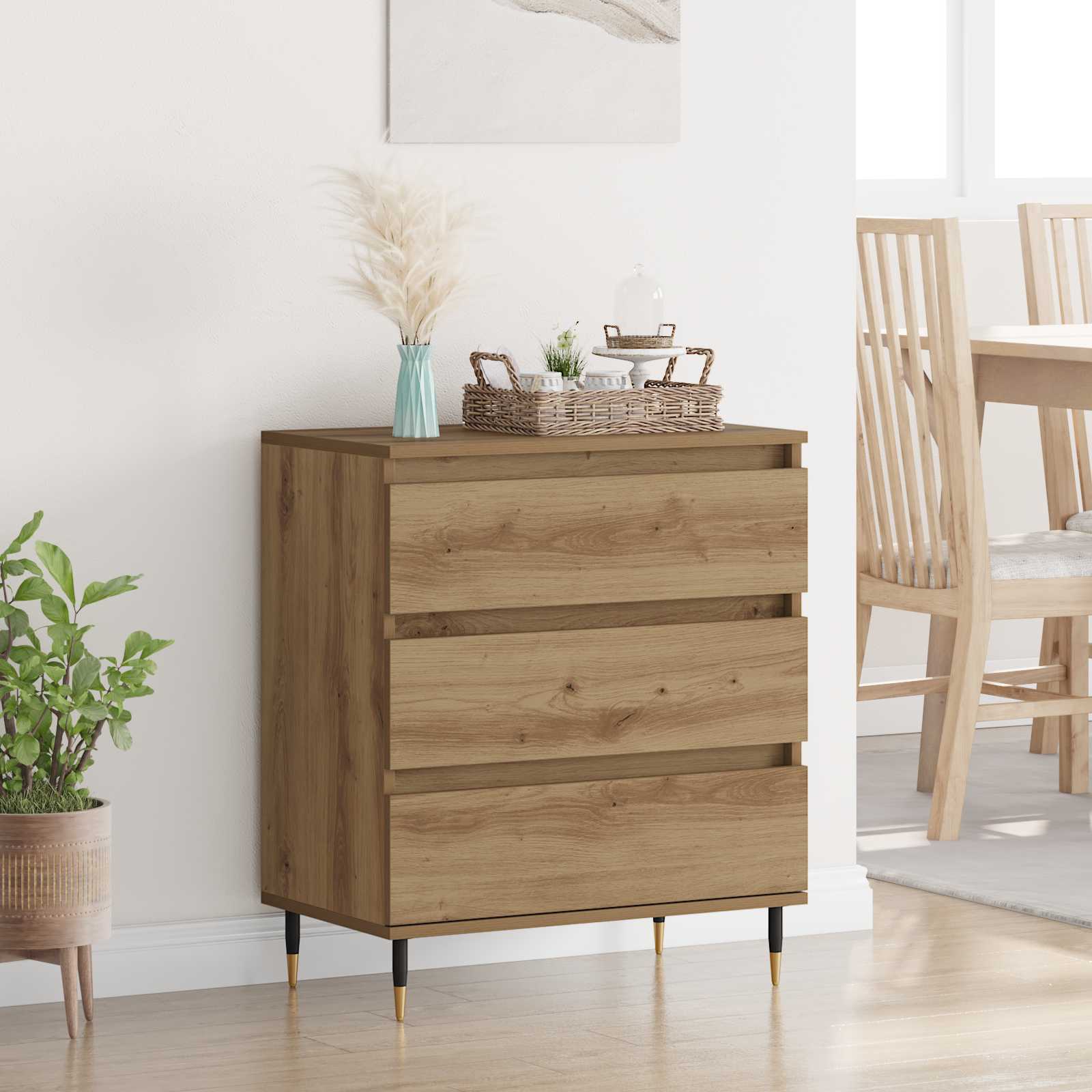 vidaXL Bufet Dąb rzemieślniczy 60 x 35 x 70 cm Materiał drewnopochodny