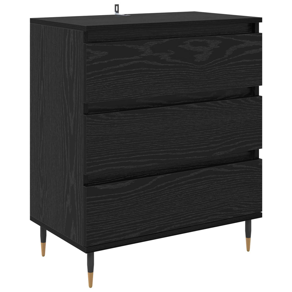 vidaXL Bufet Czarny Dąb 60 x 35 x 70 cm Materiał drewnopochodny