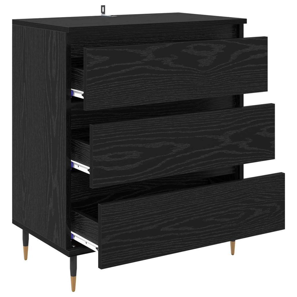 vidaXL Bufet Czarny Dąb 60 x 35 x 70 cm Materiał drewnopochodny