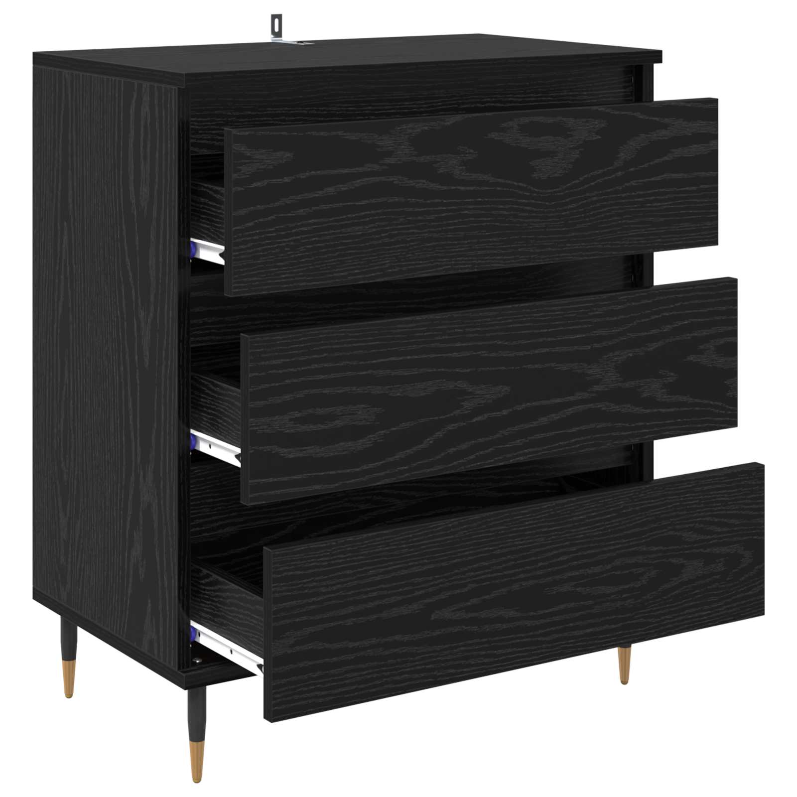 vidaXL Bufet Czarny Dąb 60 x 35 x 70 cm Materiał drewnopochodny