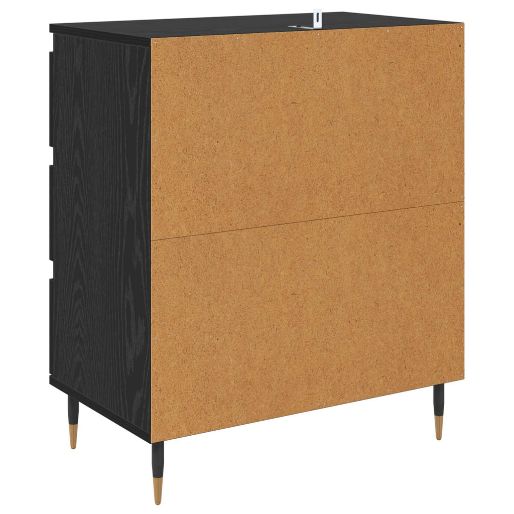 vidaXL Bufet Czarny Dąb 60 x 35 x 70 cm Materiał drewnopochodny