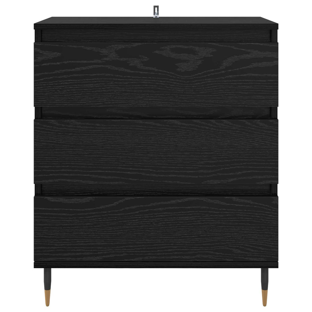 vidaXL Bufet Czarny Dąb 60 x 35 x 70 cm Materiał drewnopochodny
