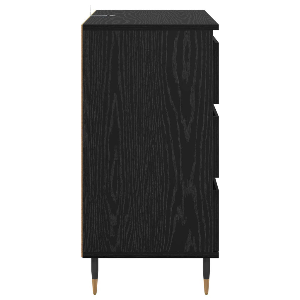 vidaXL Bufet Czarny Dąb 60 x 35 x 70 cm Materiał drewnopochodny