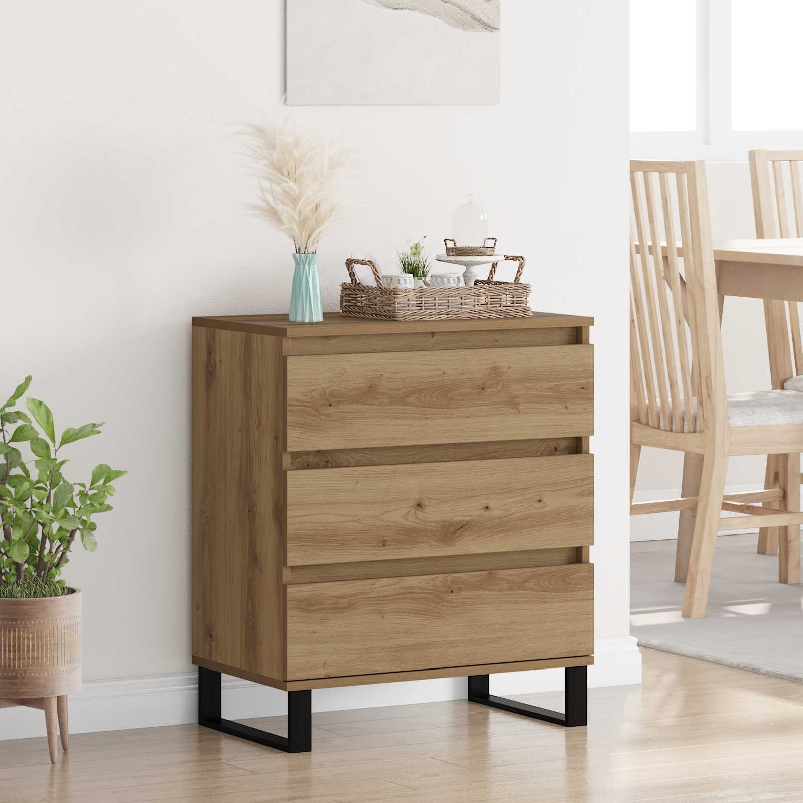 vidaXL Bufet Dąb rzemieślniczy 60 x 35 x 70 cm Materiał drewnopochodny