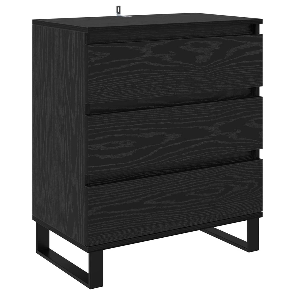 vidaXL Bufet Czarny Dąb 60 x 35 x 70 cm Materiał drewnopochodny