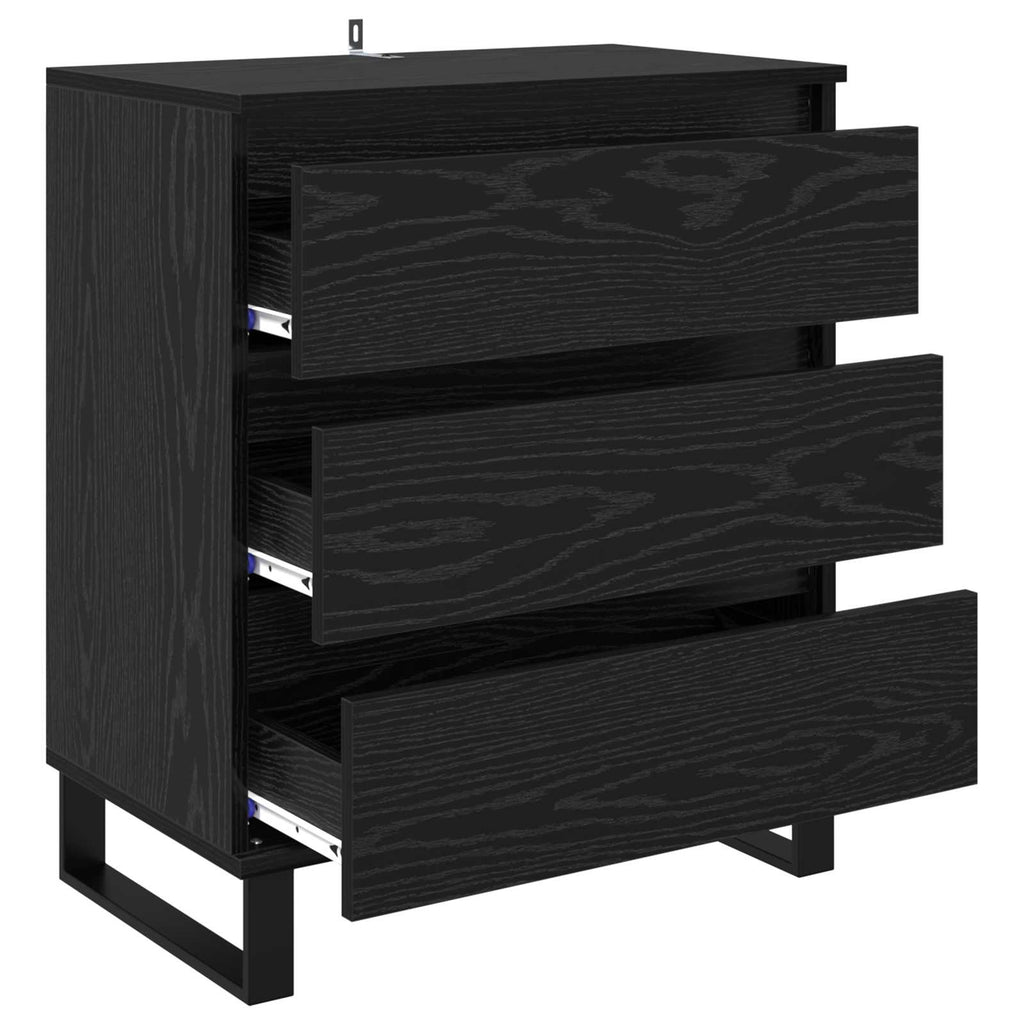 vidaXL Bufet Czarny Dąb 60 x 35 x 70 cm Materiał drewnopochodny