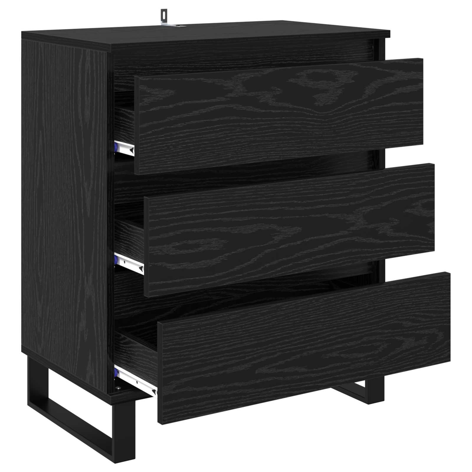 vidaXL Bufet Czarny Dąb 60 x 35 x 70 cm Materiał drewnopochodny