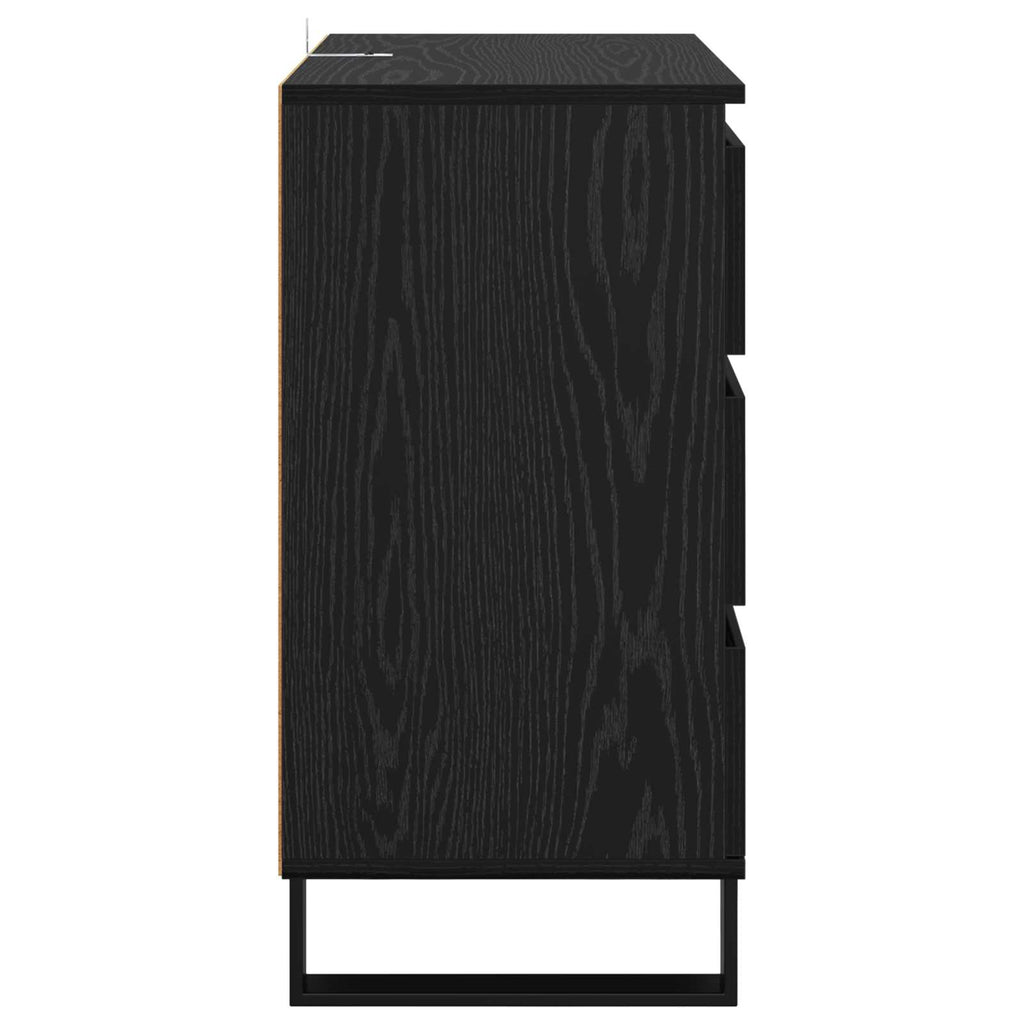 vidaXL Bufet Czarny Dąb 60 x 35 x 70 cm Materiał drewnopochodny
