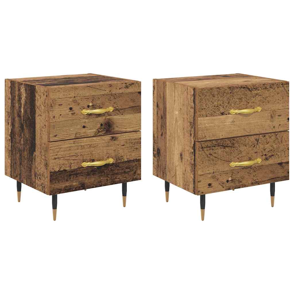 vidaXL Szafka Nocna z szufladą 2 pcs Stare drewno 40 x 35 x 47,5 cm
