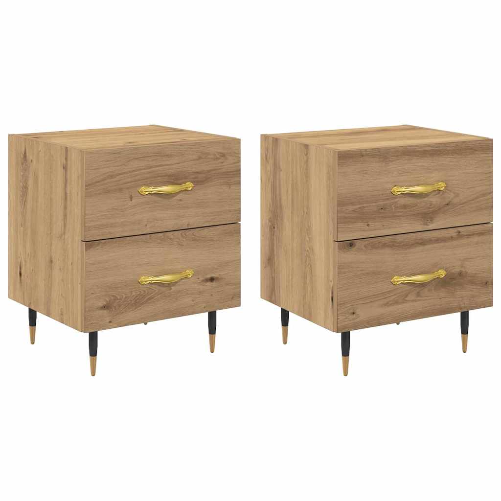 vidaXL Szafka Nocna 2 pcs Dąb rzemieślniczy 40 x 35 x 47,5 cm