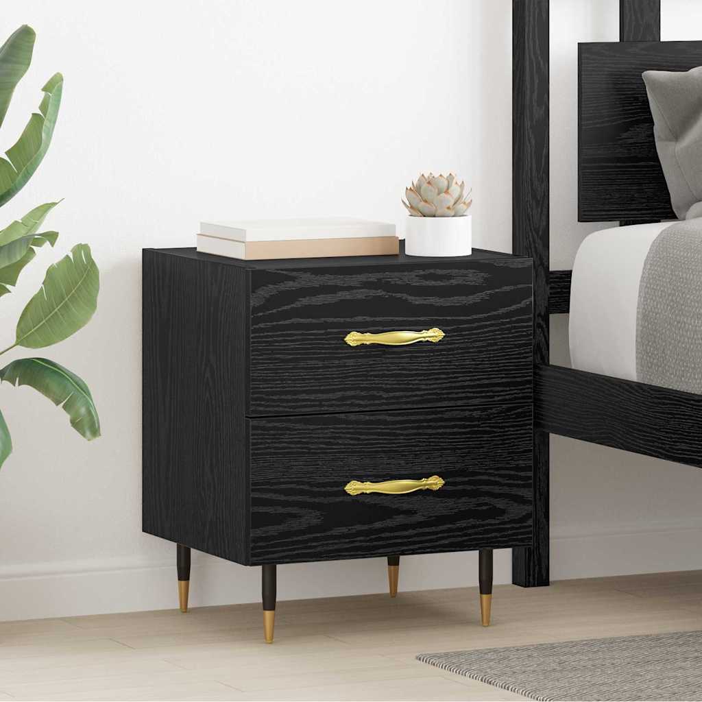 vidaXL Szafka Nocna z szufladą 2 pcs Czarny Dąb 40 x 35 x 47,5 cm