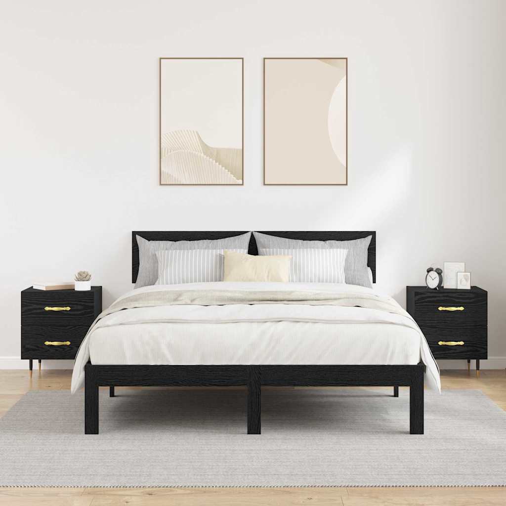 vidaXL Szafka Nocna z szufladą 2 pcs Czarny Dąb 40 x 35 x 47,5 cm